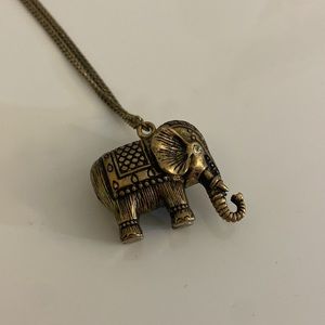 Long Rustic Elephant Necklace